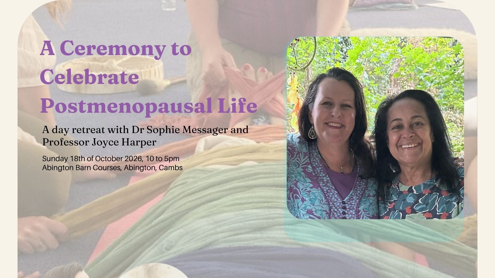 A Ceremony to Celebrate Postmenopausal Life, 18th October 2026