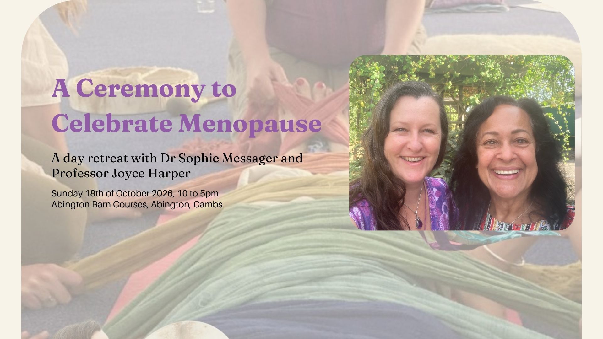A Ceremony to Celebrate Menopause, Sunday 18th October 2026